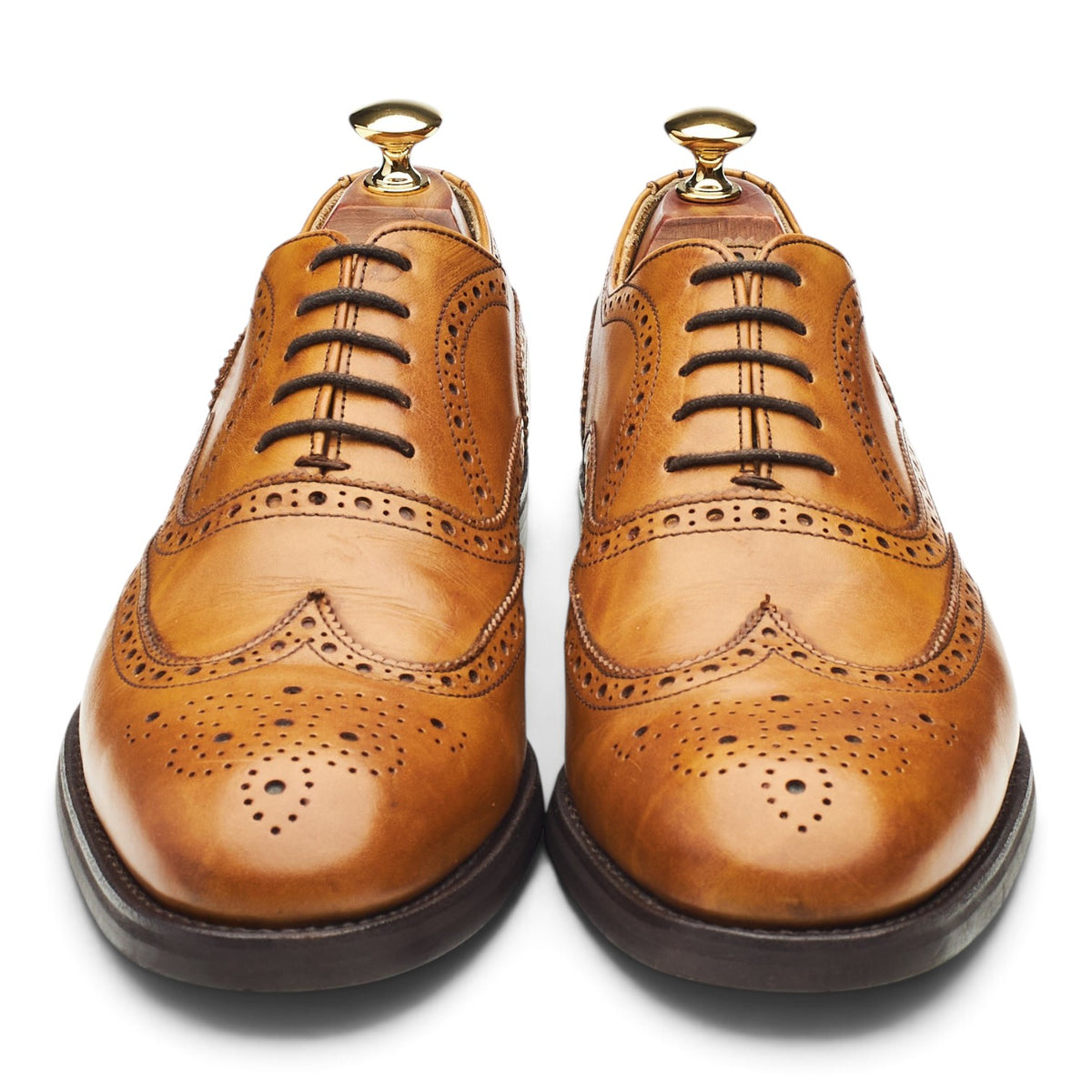 '67351' Tan Brown Leather Oxford Brogues UK 9
