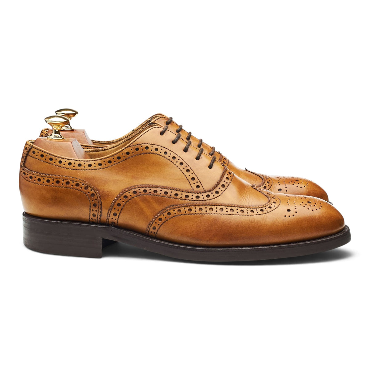 '67351' Tan Brown Leather Oxford Brogues UK 9