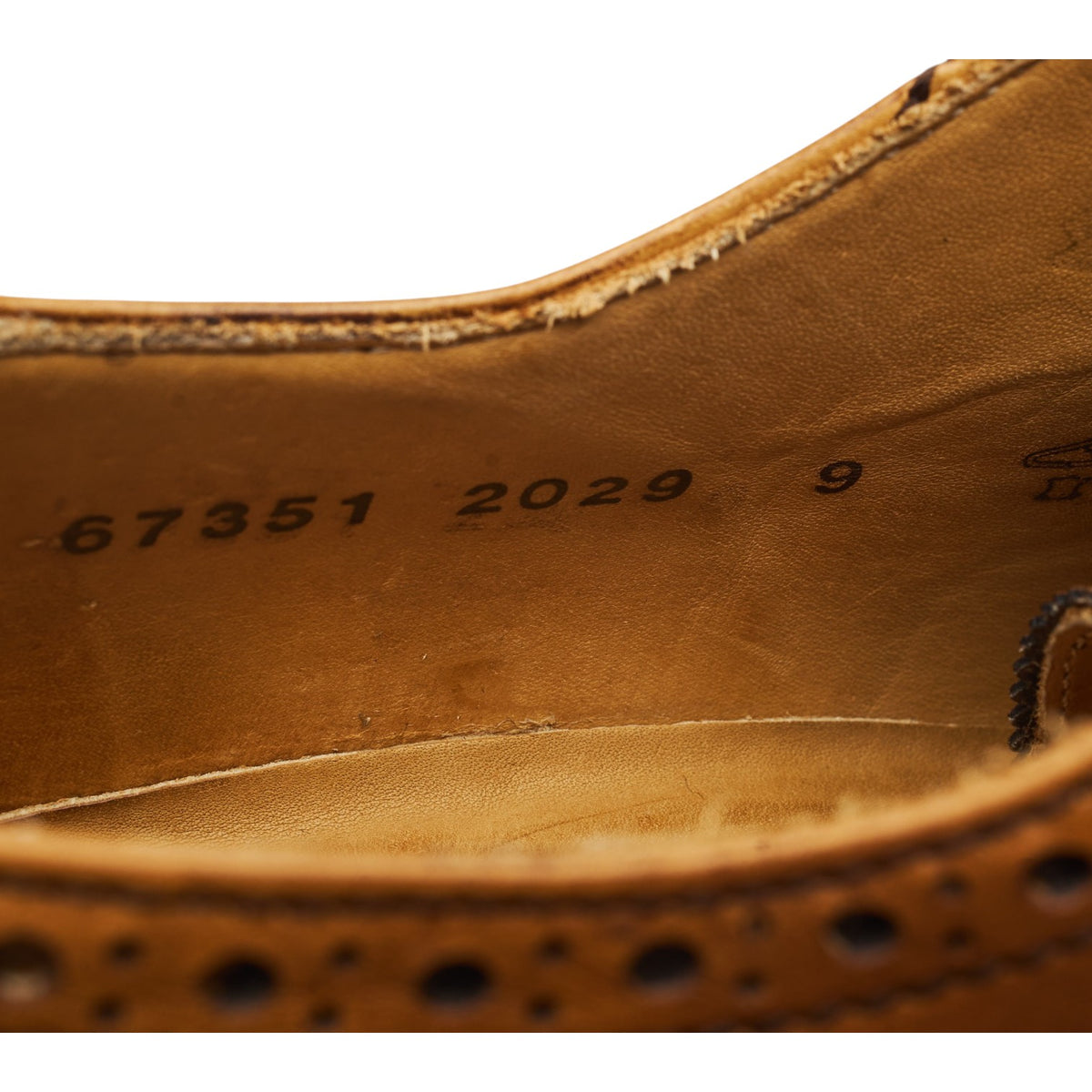 '67351' Tan Brown Leather Oxford Brogues UK 9