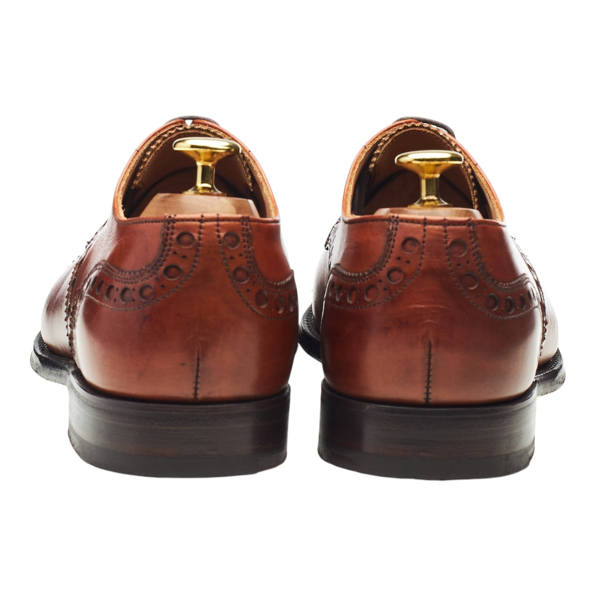 'Lastrade' Tan Brown Leather Derby Brogues UK 8 F