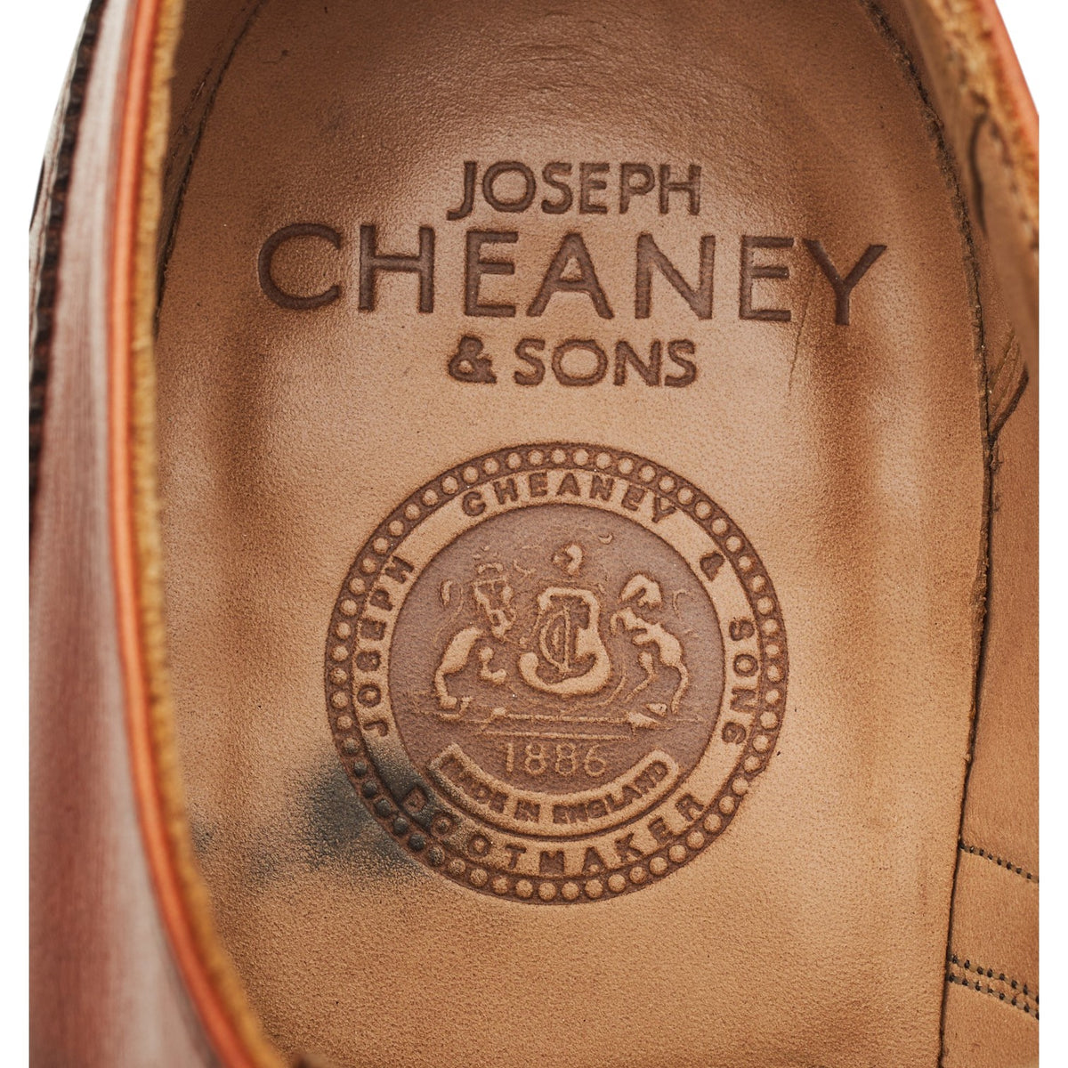 'Lastrade' Tan Brown Leather Derby Brogues UK 8 F