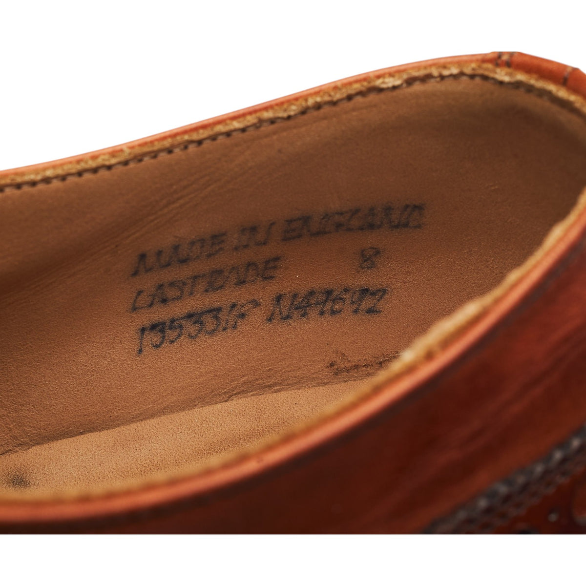 'Lastrade' Tan Brown Leather Derby Brogues UK 8 F