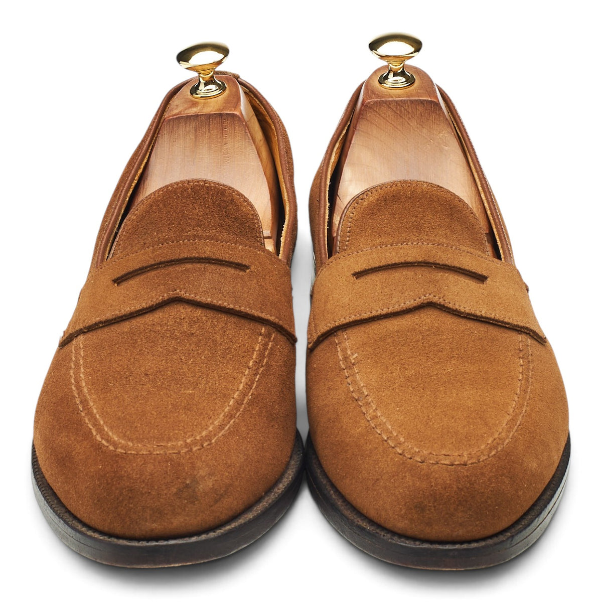 Snuff Brown Suede Penny Loafers UK 10
