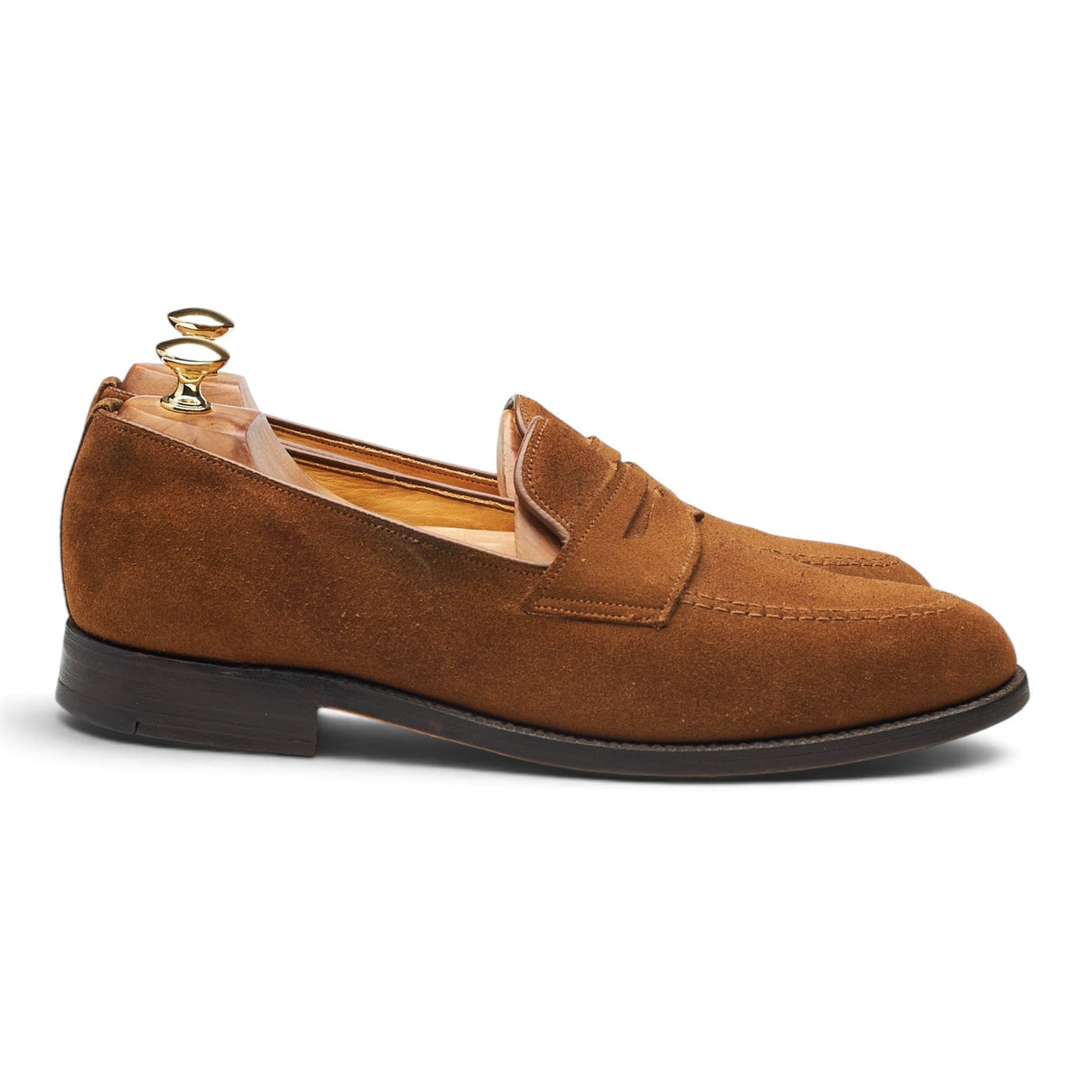 Snuff Brown Suede Penny Loafers UK 10