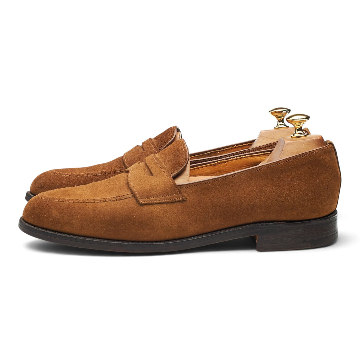 Snuff Brown Suede Penny Loafers UK 10