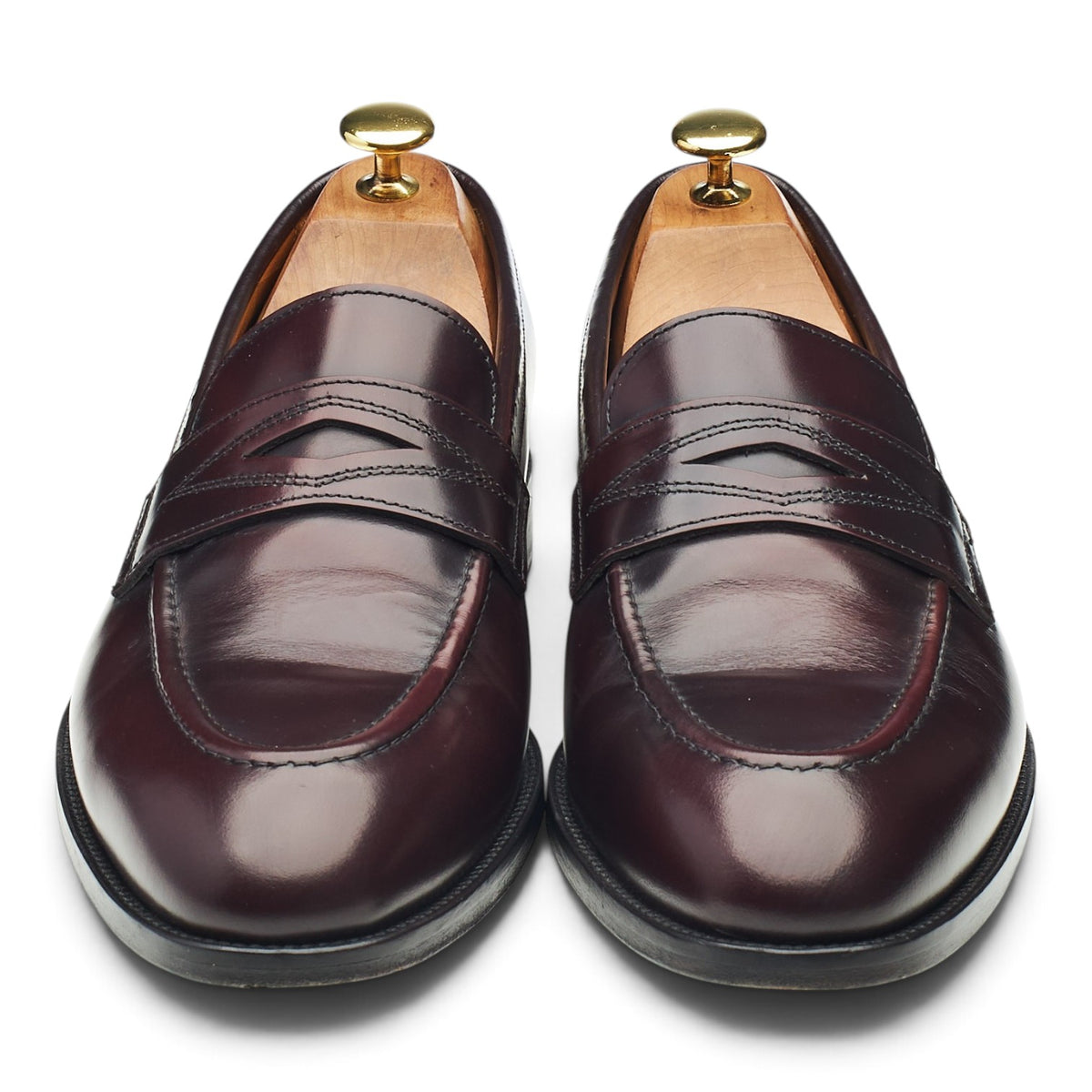 'Model 98' Burgundy Leather Loafers UK 8