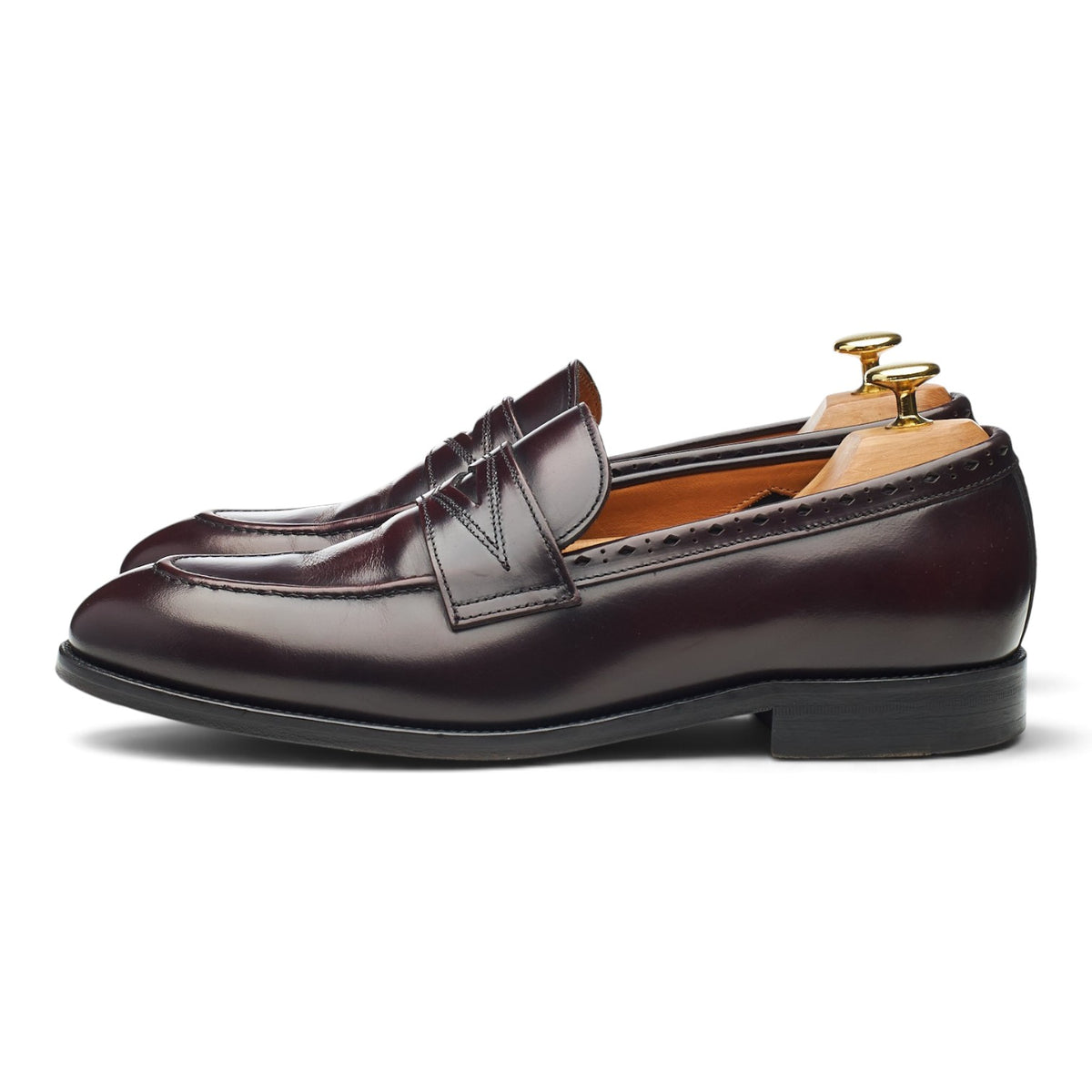 'Model 98' Burgundy Leather Loafers UK 8