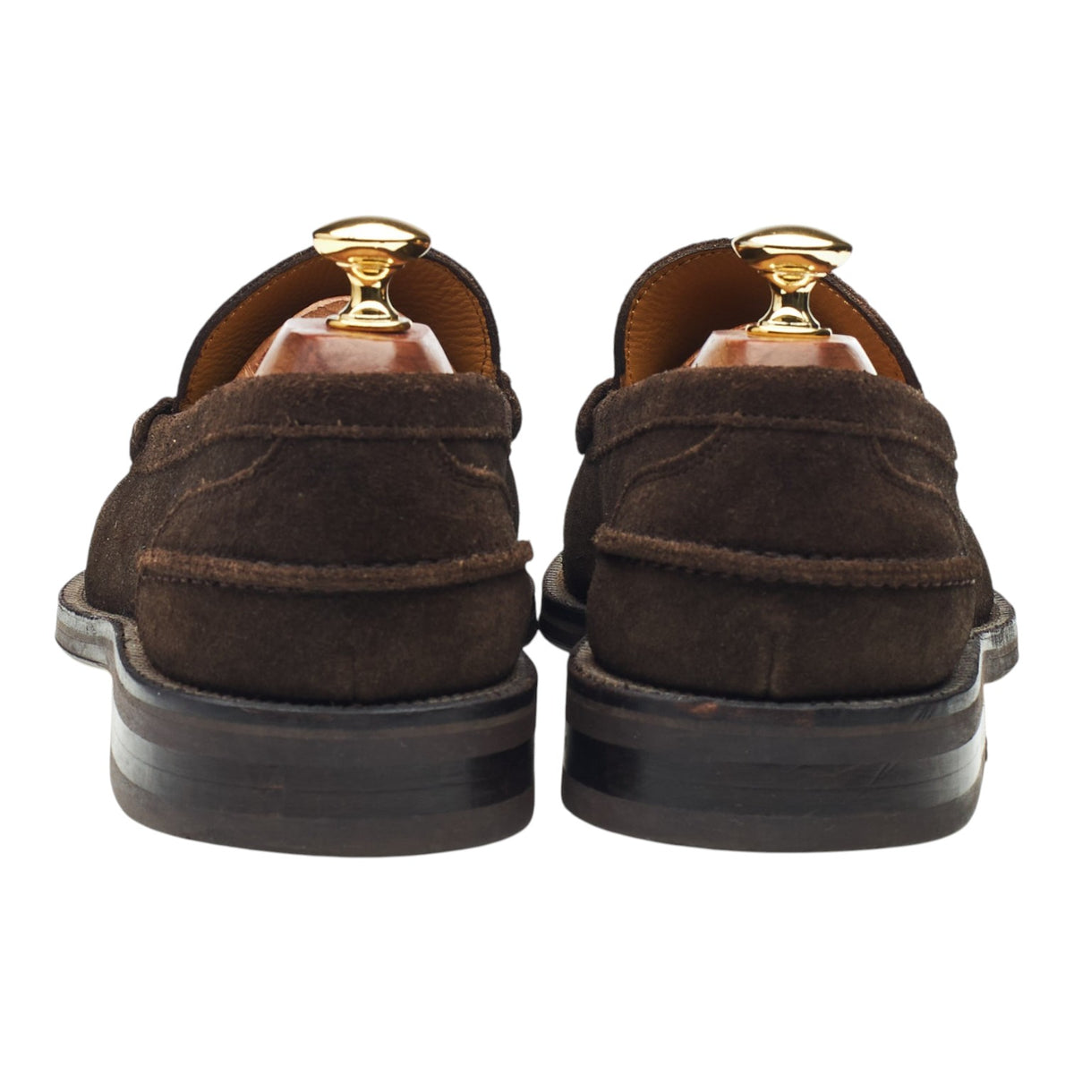 Dark Brown Suede Tassel Loafers UK 8