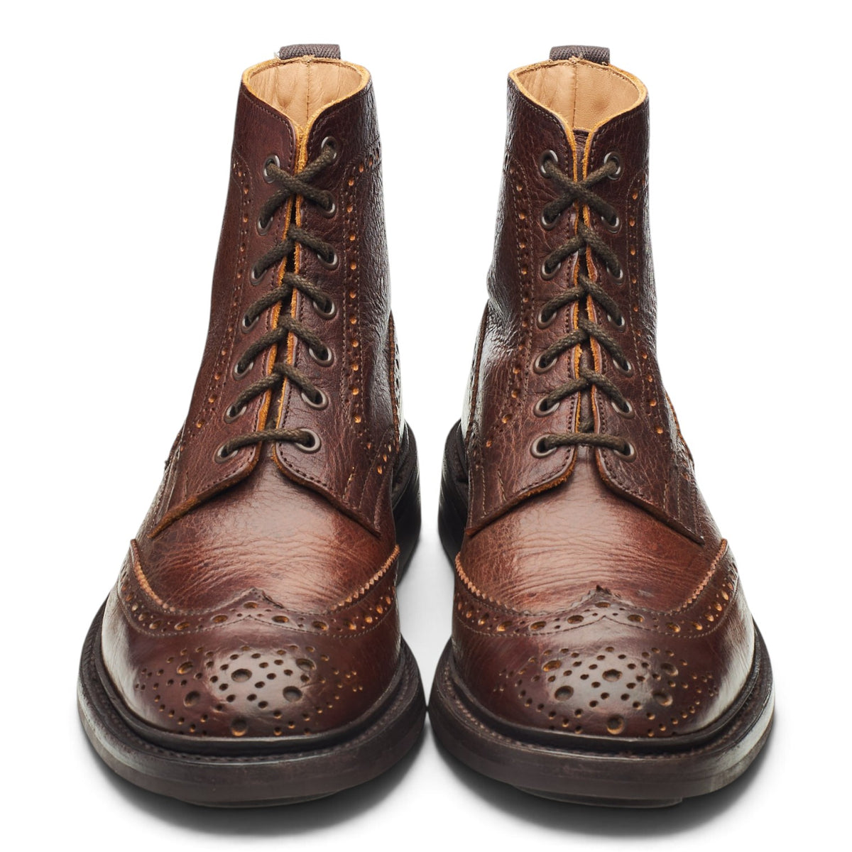 'Stow' Brown Kudu Leather Brogues Boots UK 8