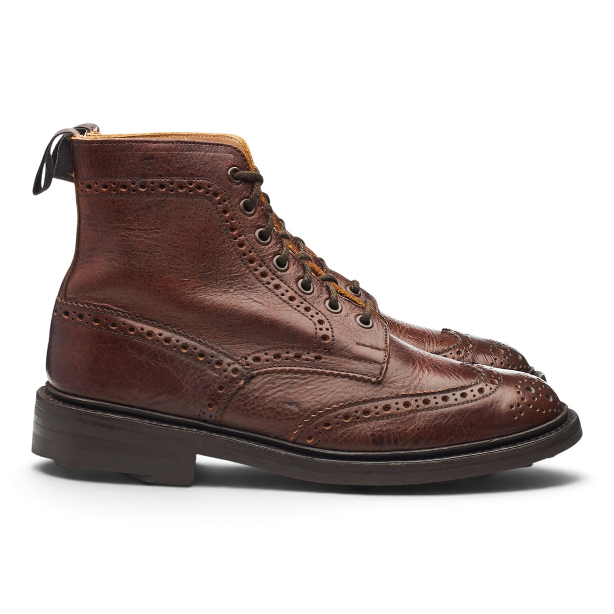 'Stow' Brown Kudu Leather Brogues Boots UK 8
