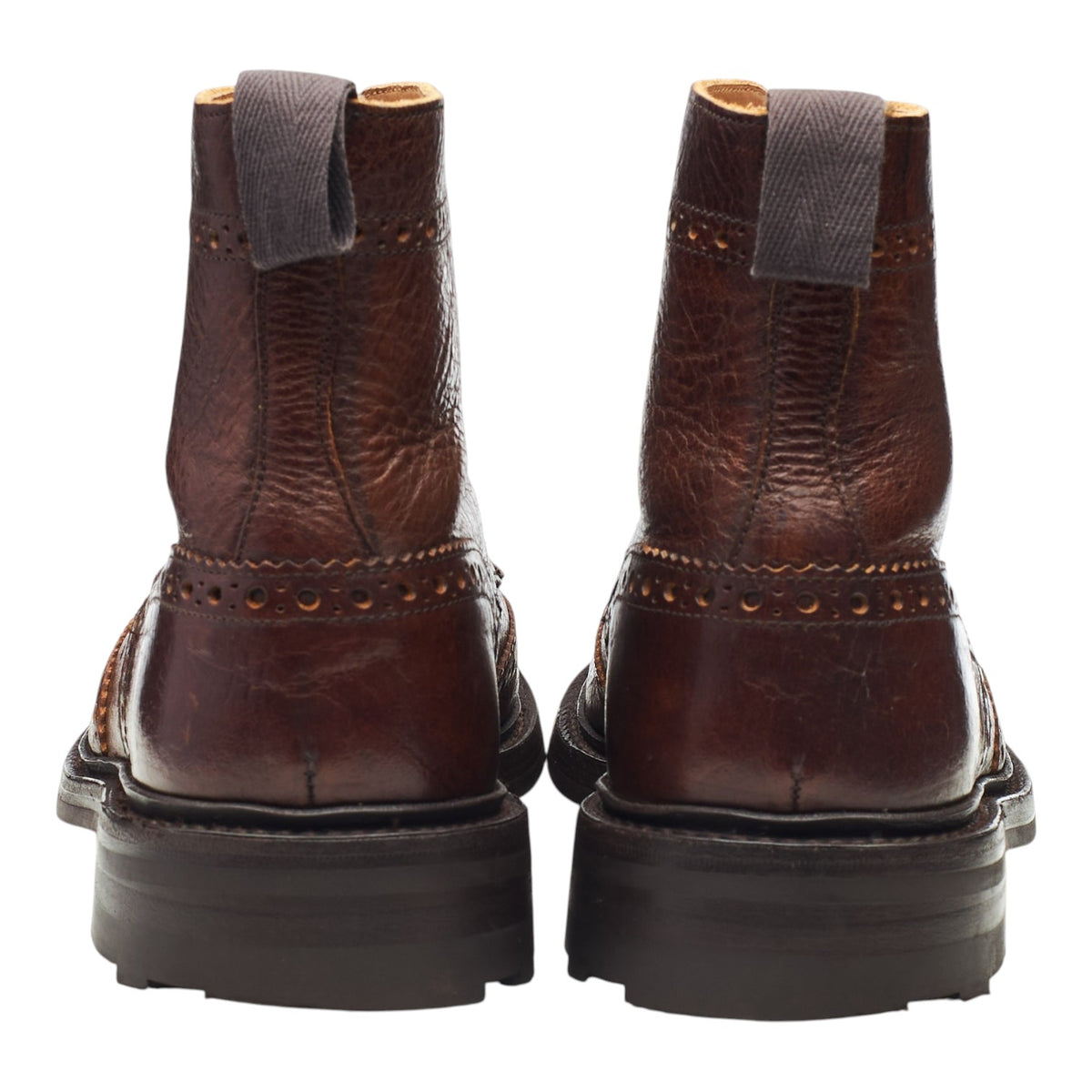 'Stow' Brown Kudu Leather Brogues Boots UK 8