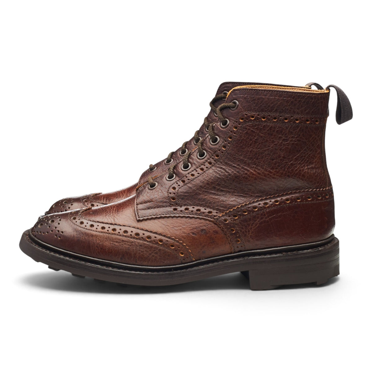 'Stow' Brown Kudu Leather Brogues Boots UK 8