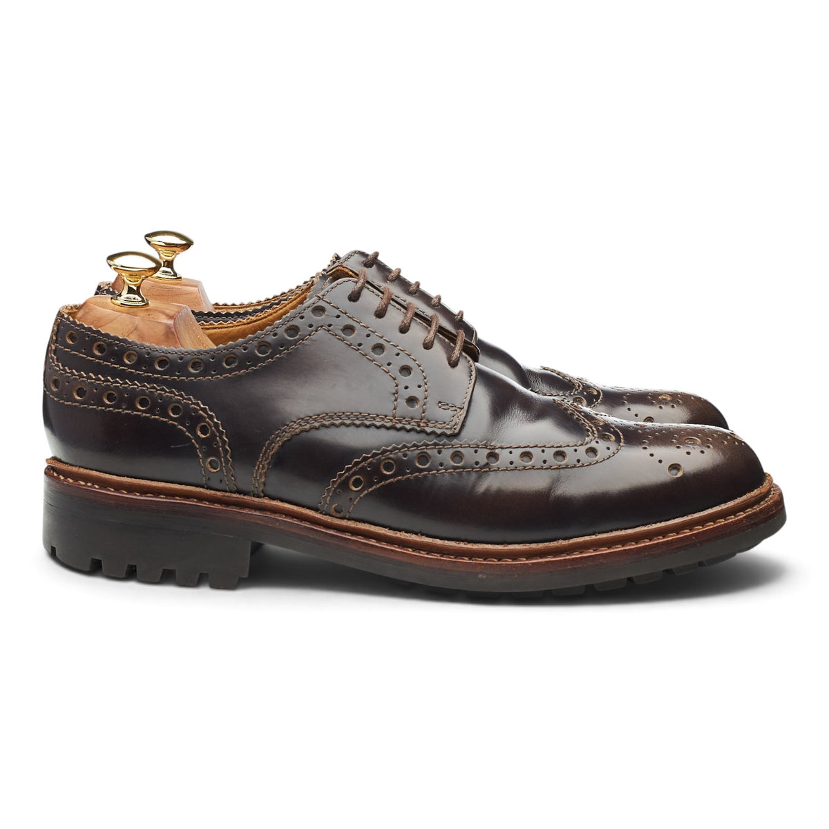 'Archie' Dark Brown Leather Derby Brogues UK 9.5 G