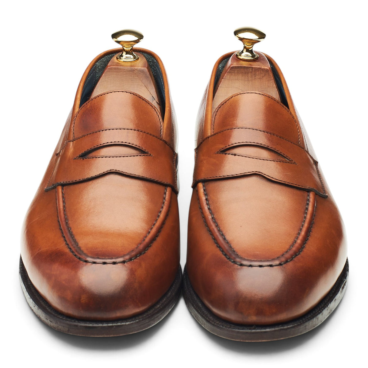 'Havard' Tan Brown Leather Loafers UK 9