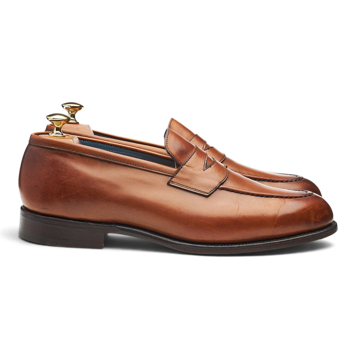 'Havard' Tan Brown Leather Loafers UK 9