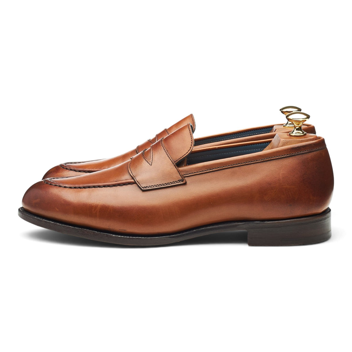 'Havard' Tan Brown Leather Loafers UK 9