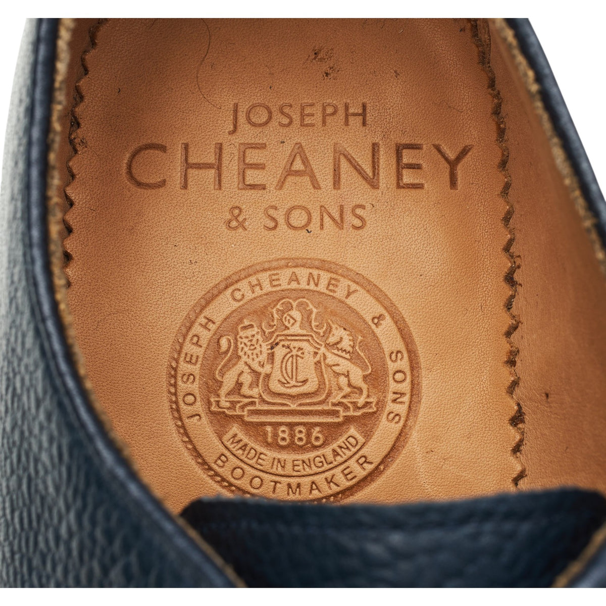 'Teign ll' Navy Blue Grain Leather Derby UK 6.5 F