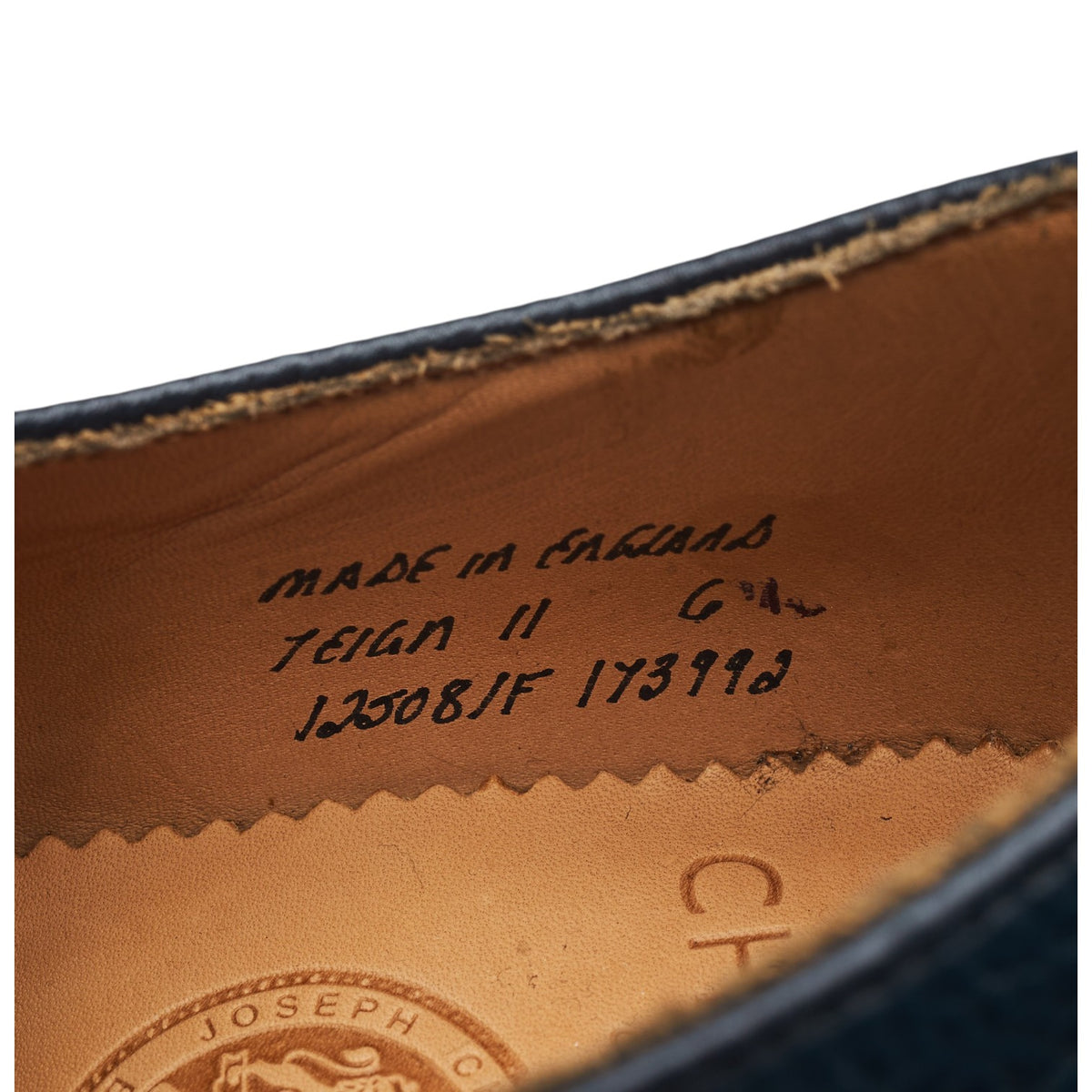 'Teign ll' Navy Blue Grain Leather Derby UK 6.5 F