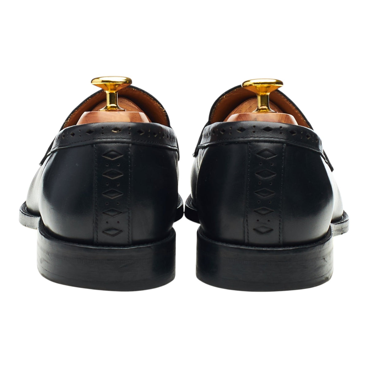 'Model 98' Black Leather Loafers UK 8