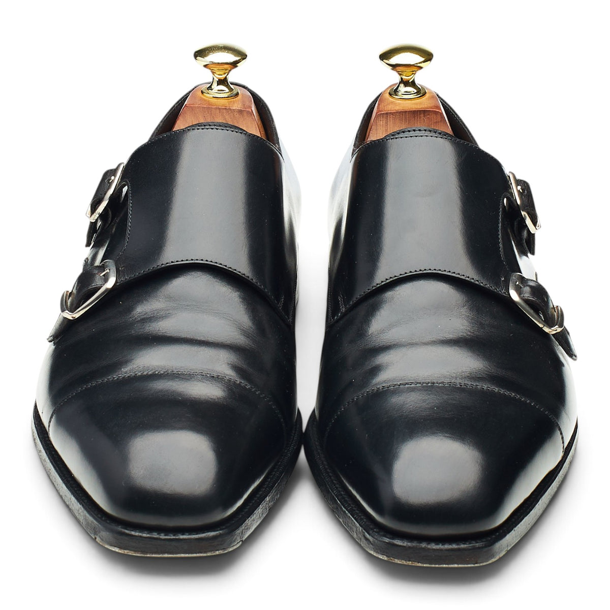 'Westminster' Black Leather Double Monk Strap UK 7.5 F