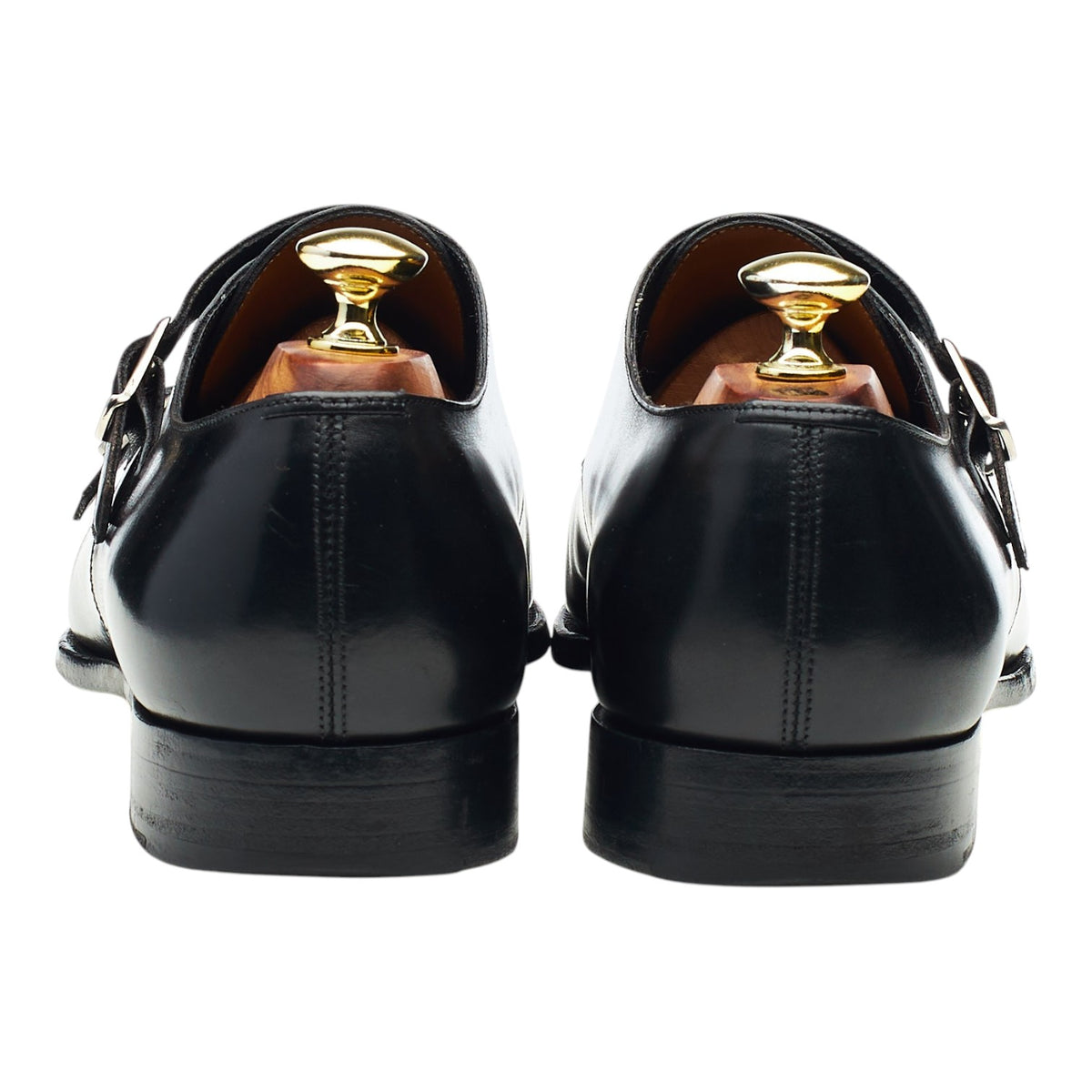 'Westminster' Black Leather Double Monk Strap UK 7.5 F