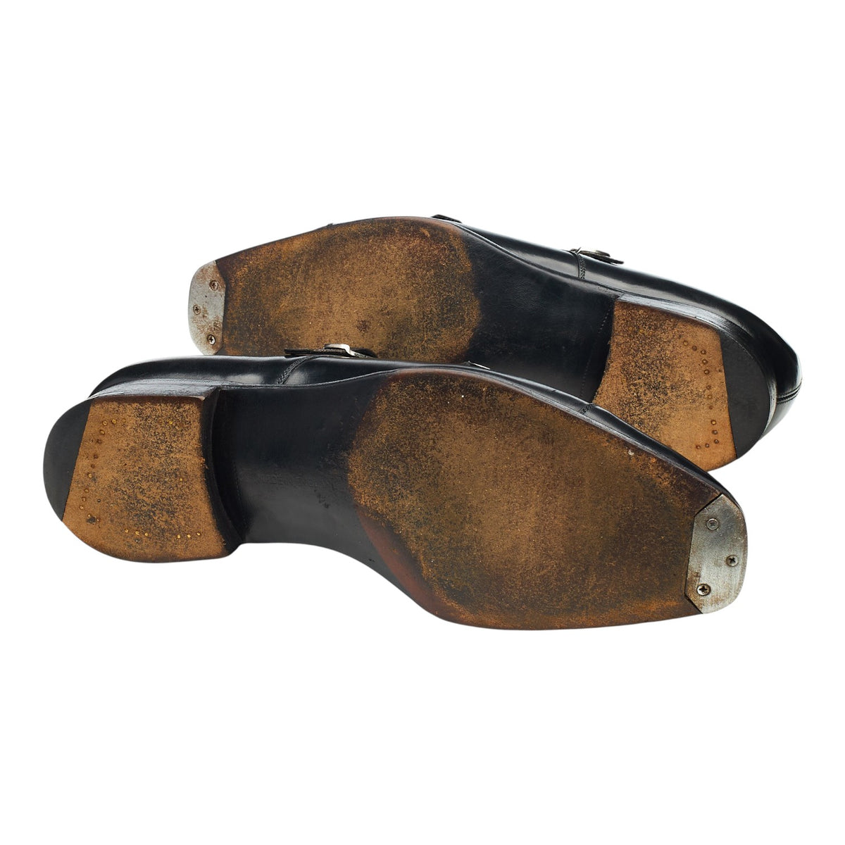 'Westminster' Black Leather Double Monk Strap UK 7.5 F