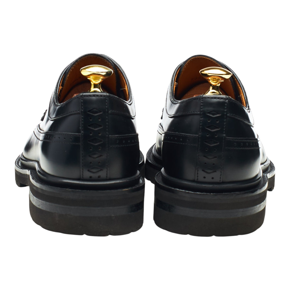 '9068' Black Leather Derby Brogues UK 8