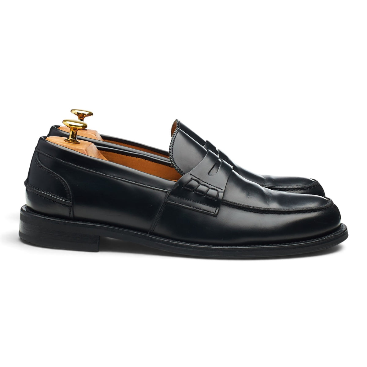 'Chorleywood2' Black Leather Loafers UK 8