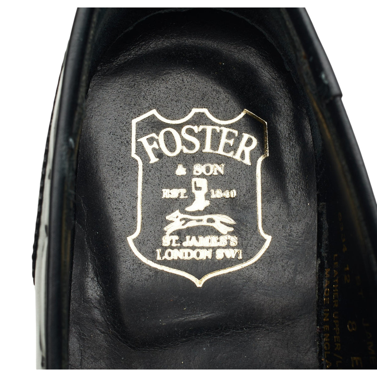 Foster & Son 'St. James' Black Leather Tassel Loafers UK 8 EE