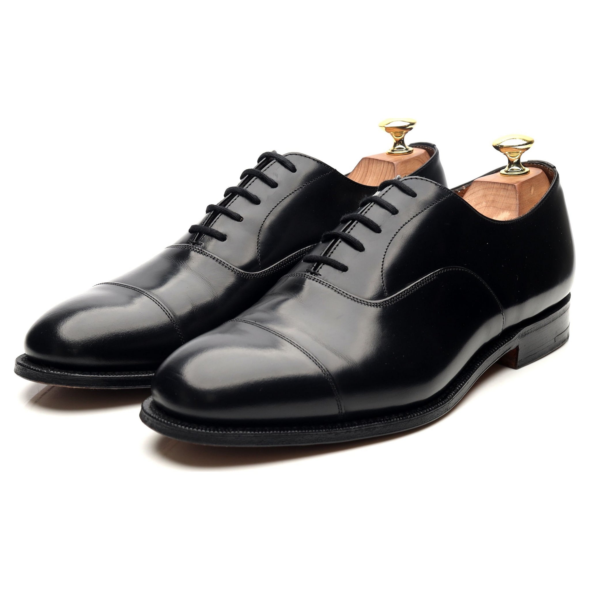 Consul' Black Leather Oxford UK 8.5 F - Abbot's Shoes