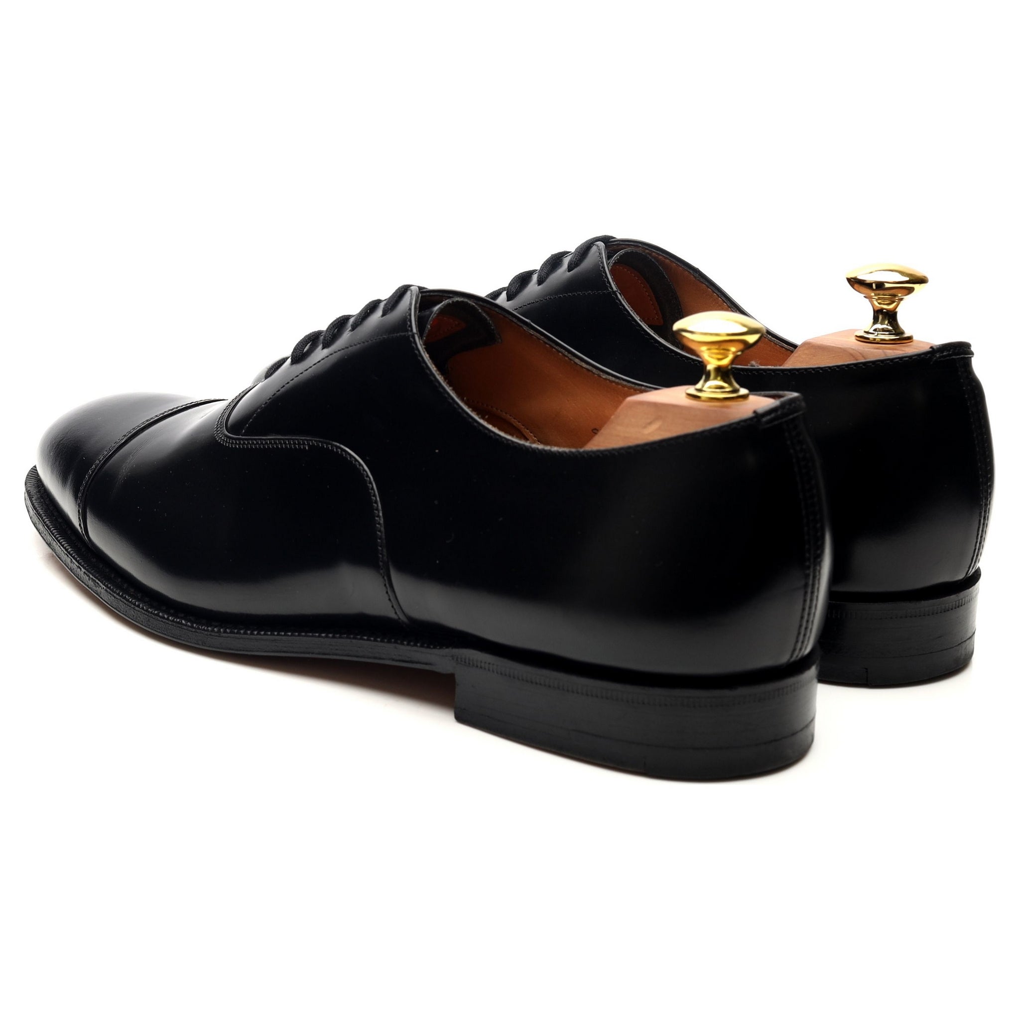 Consul' Black Leather Oxford UK 8.5 F - Abbot's Shoes