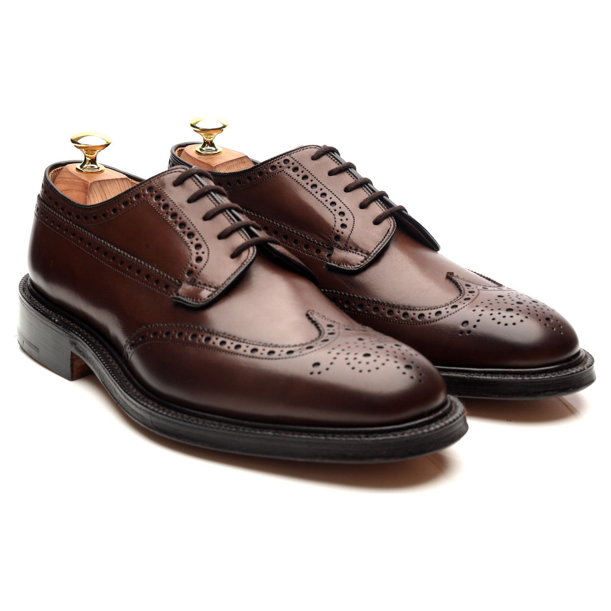 &#39;Grafton&#39; Brown Leather Derby Brogues UK 8 G