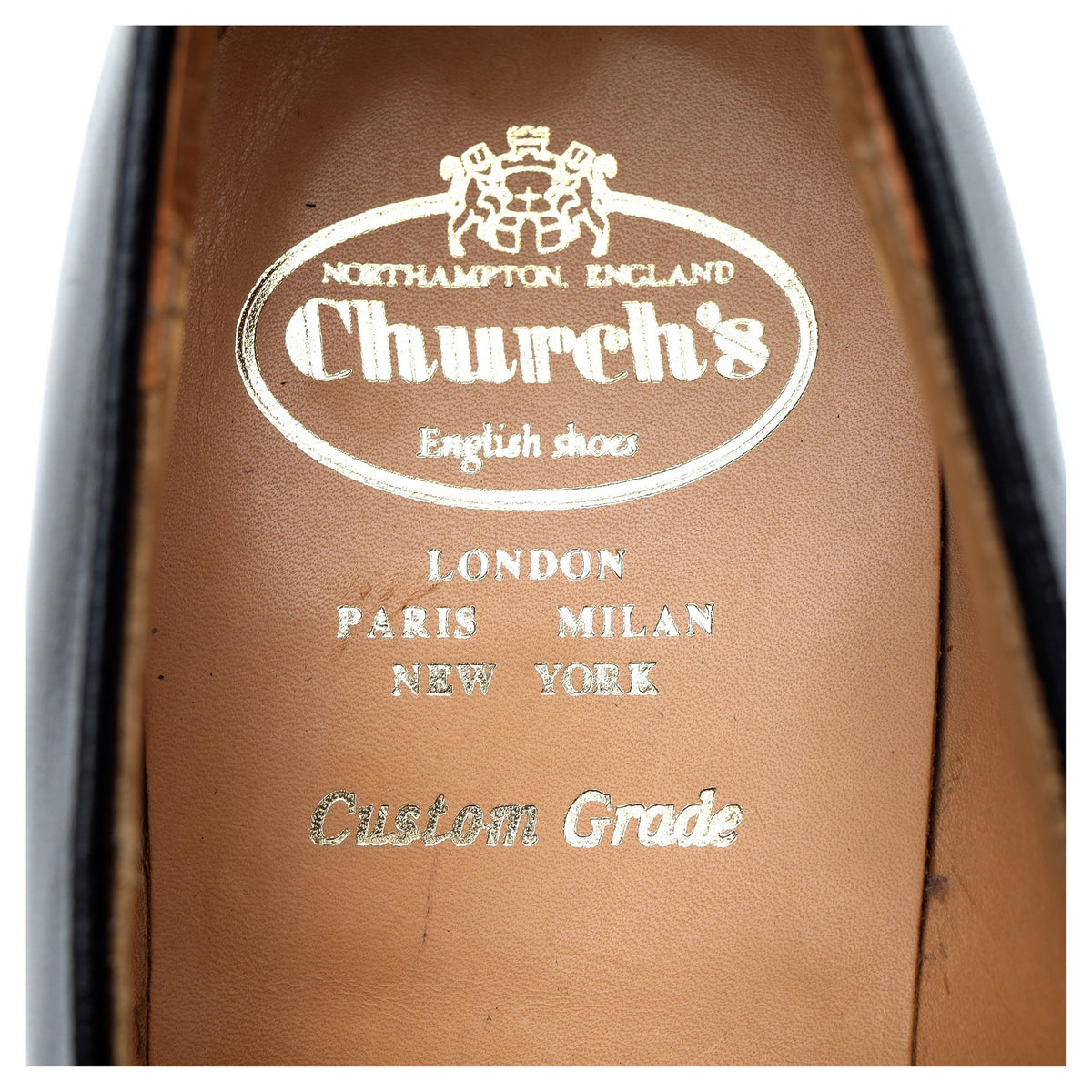 &#39;Hertford&#39; Black Leather Loafers UK 8 F