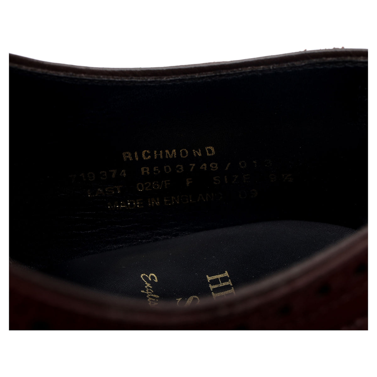 &#39;Richmond&#39; Burgundy Leather Brogues UK 9.5 F