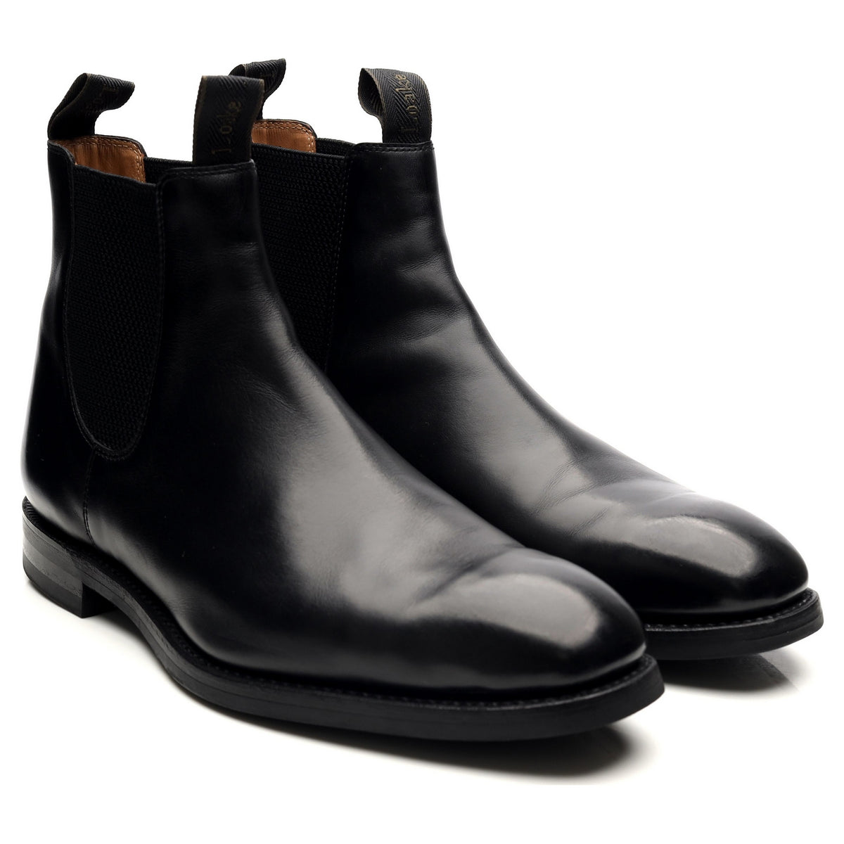 1880 &#39;Chatsworth&#39; Black Leather Chelsea Boots UK 11 G