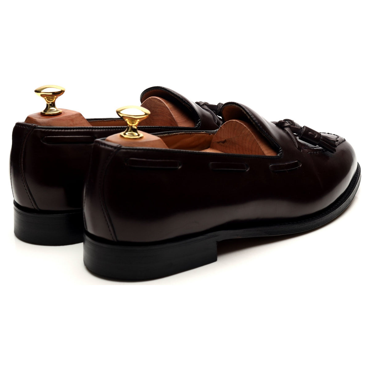 &#39;Harrow&#39; Burgundy Leather Tassel Loafers UK 9 EX