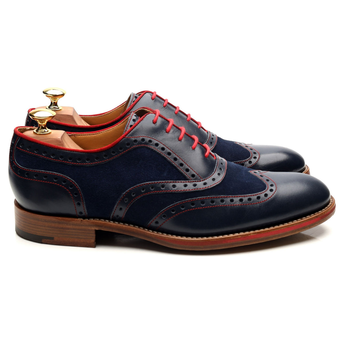 &#39;Hathaway&#39; Navy Blue Leather Brogues UK 8 F