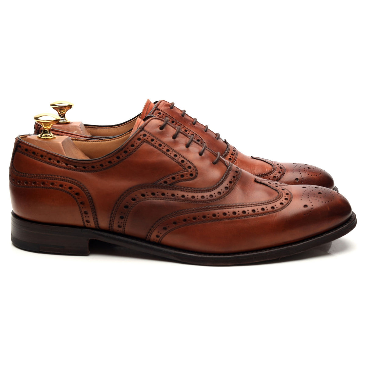 &#39;Welbeck&#39; Tan Brown Leather Oxford Brogues UK 9.5 F