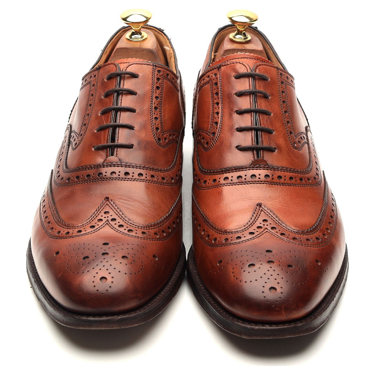 &#39;Welbeck&#39; Tan Brown Leather Oxford Brogues UK 9.5 F