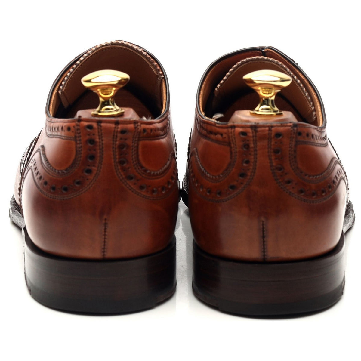 &#39;Welbeck&#39; Tan Brown Leather Oxford Brogues UK 9.5 F