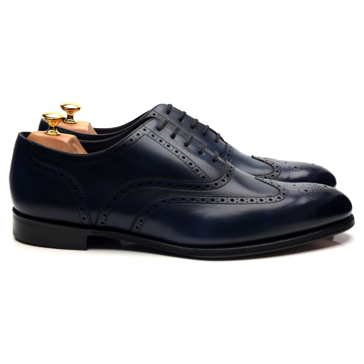 1880 &#39;Torrington&#39; Navy Blue Leather Oxford Brogues UK 12 F