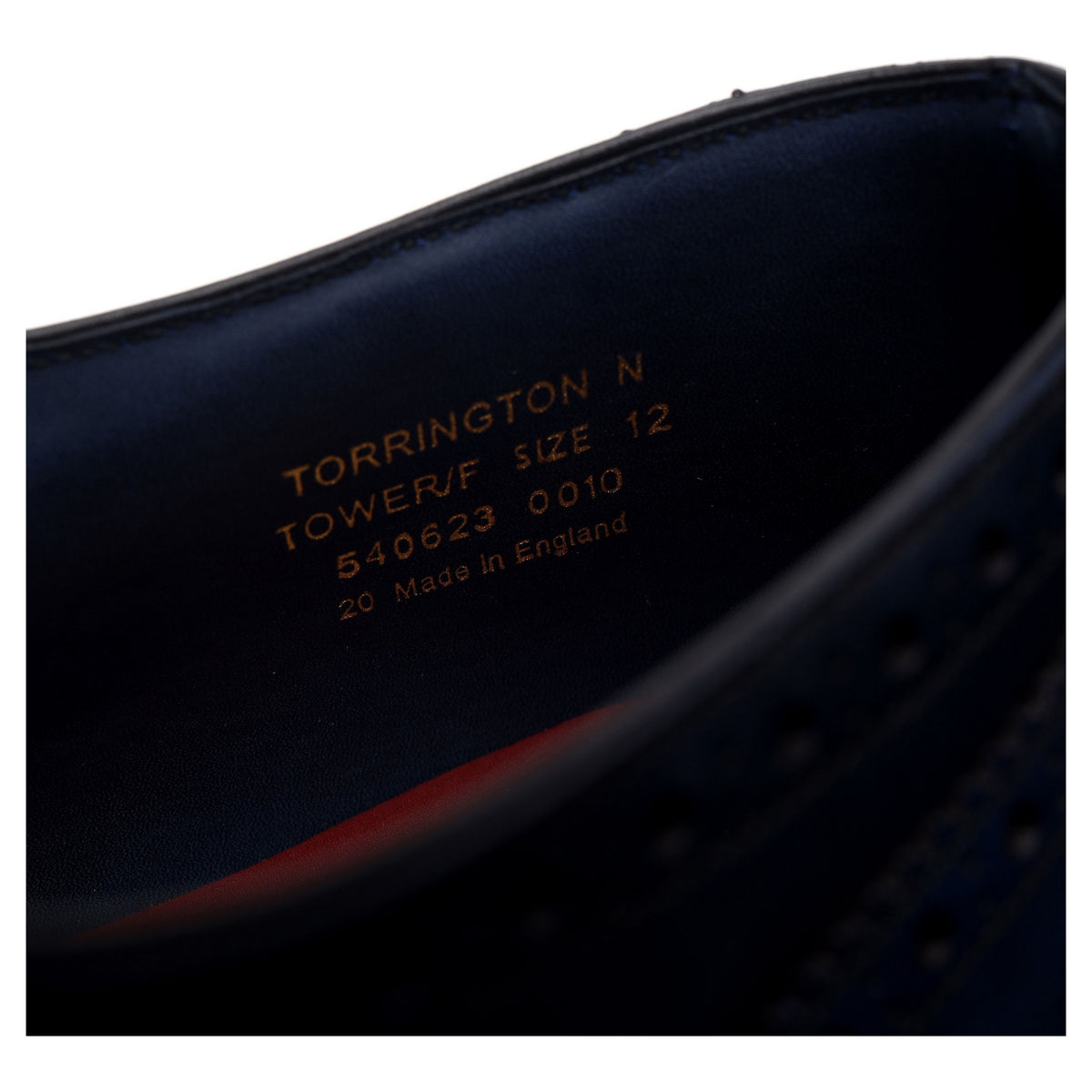 1880 &#39;Torrington&#39; Navy Blue Leather Oxford Brogues UK 12 F