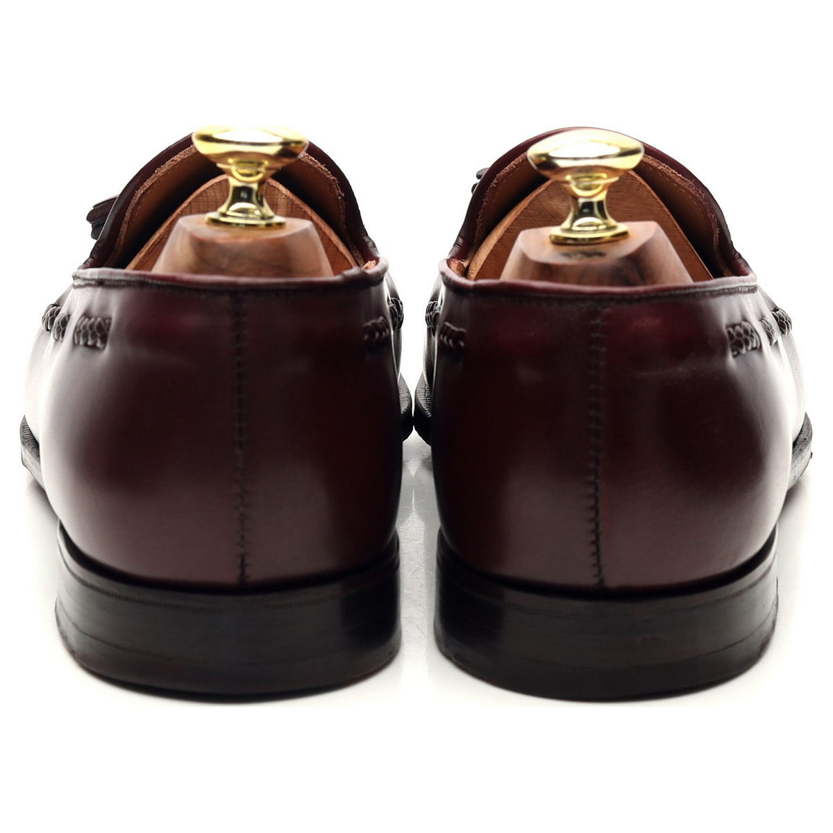 &#39;Aidan&#39; Burgundy Leather Tassel Loafers UK 7 EX