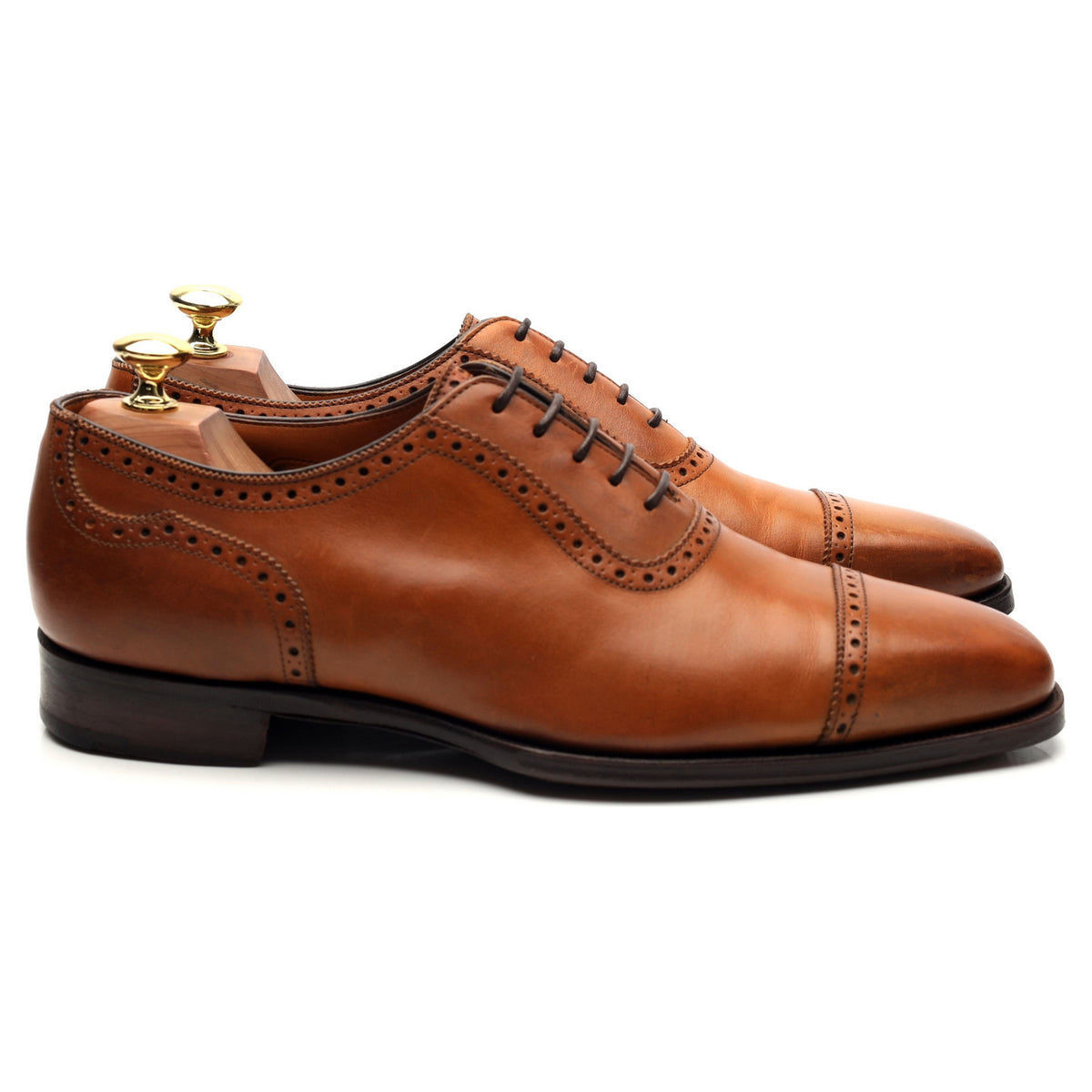 &#39;Moore&#39; Tan Brown Leather Oxford UK 8 F