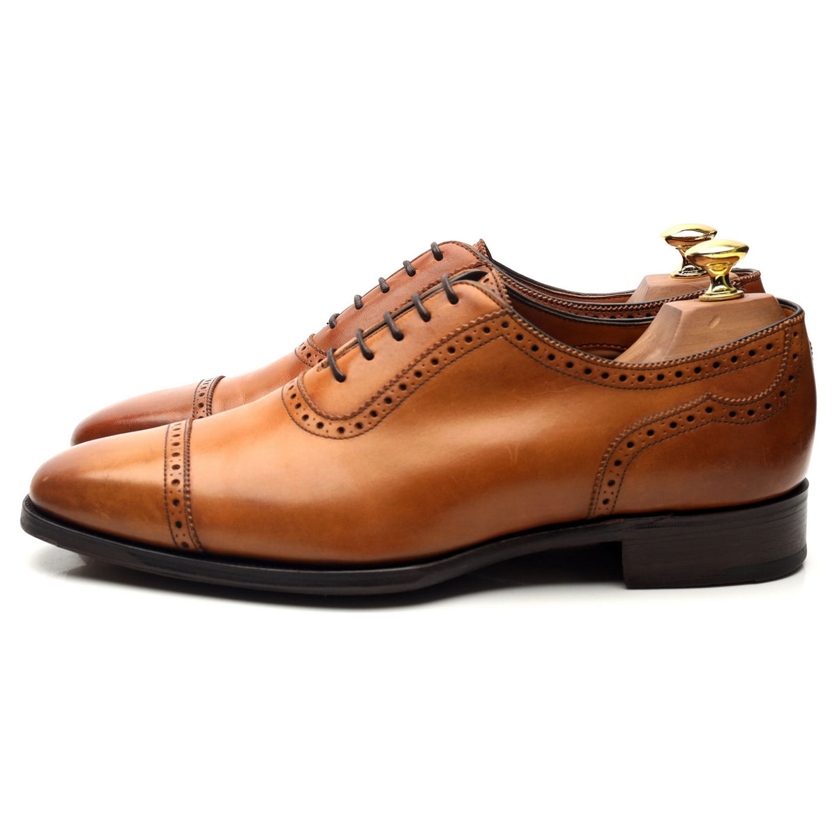 &#39;Moore&#39; Tan Brown Leather Oxford UK 8 F