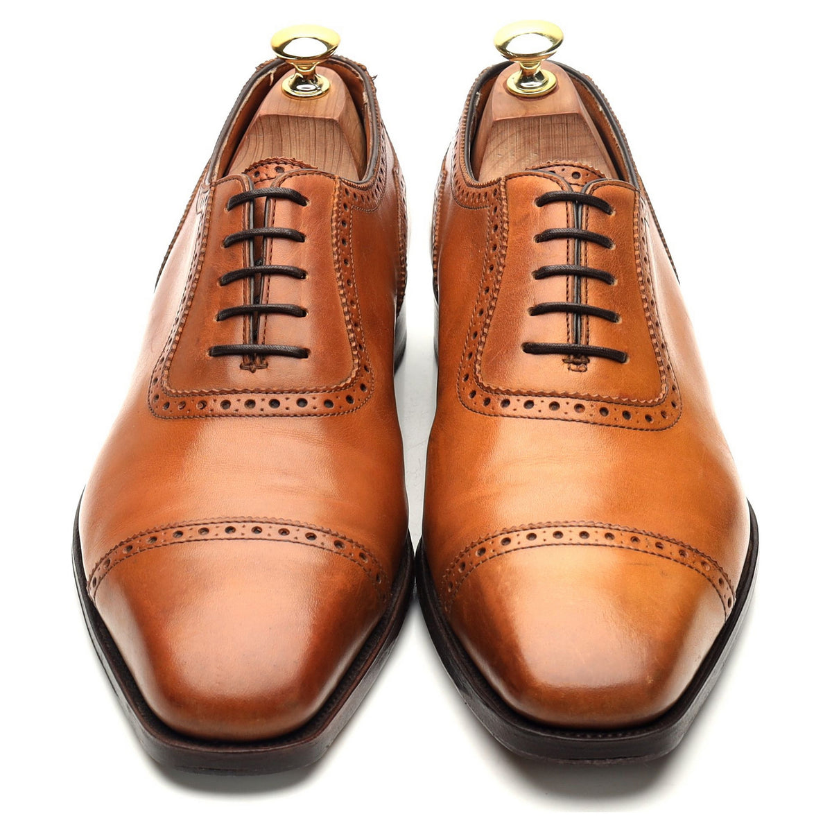 &#39;Moore&#39; Tan Brown Leather Oxford UK 8 F