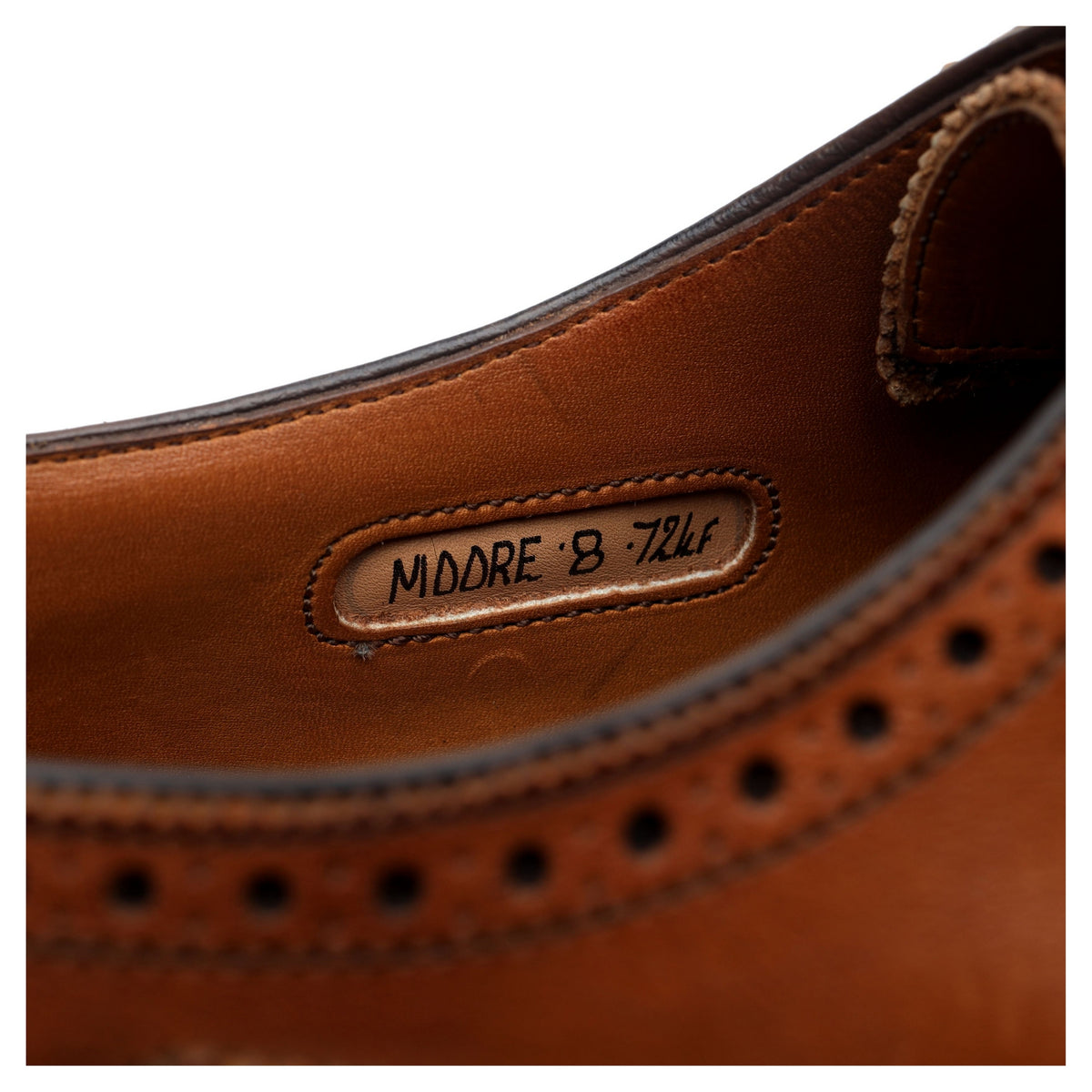 &#39;Moore&#39; Tan Brown Leather Oxford UK 8 F