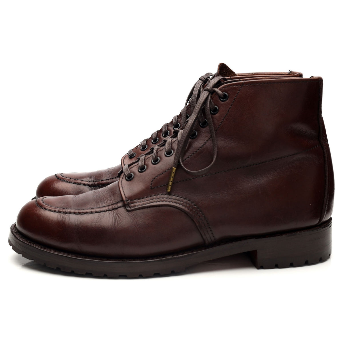 &#39;9030&#39; Brown Leather Moc Toe Beckman Boots UK 10 US 11