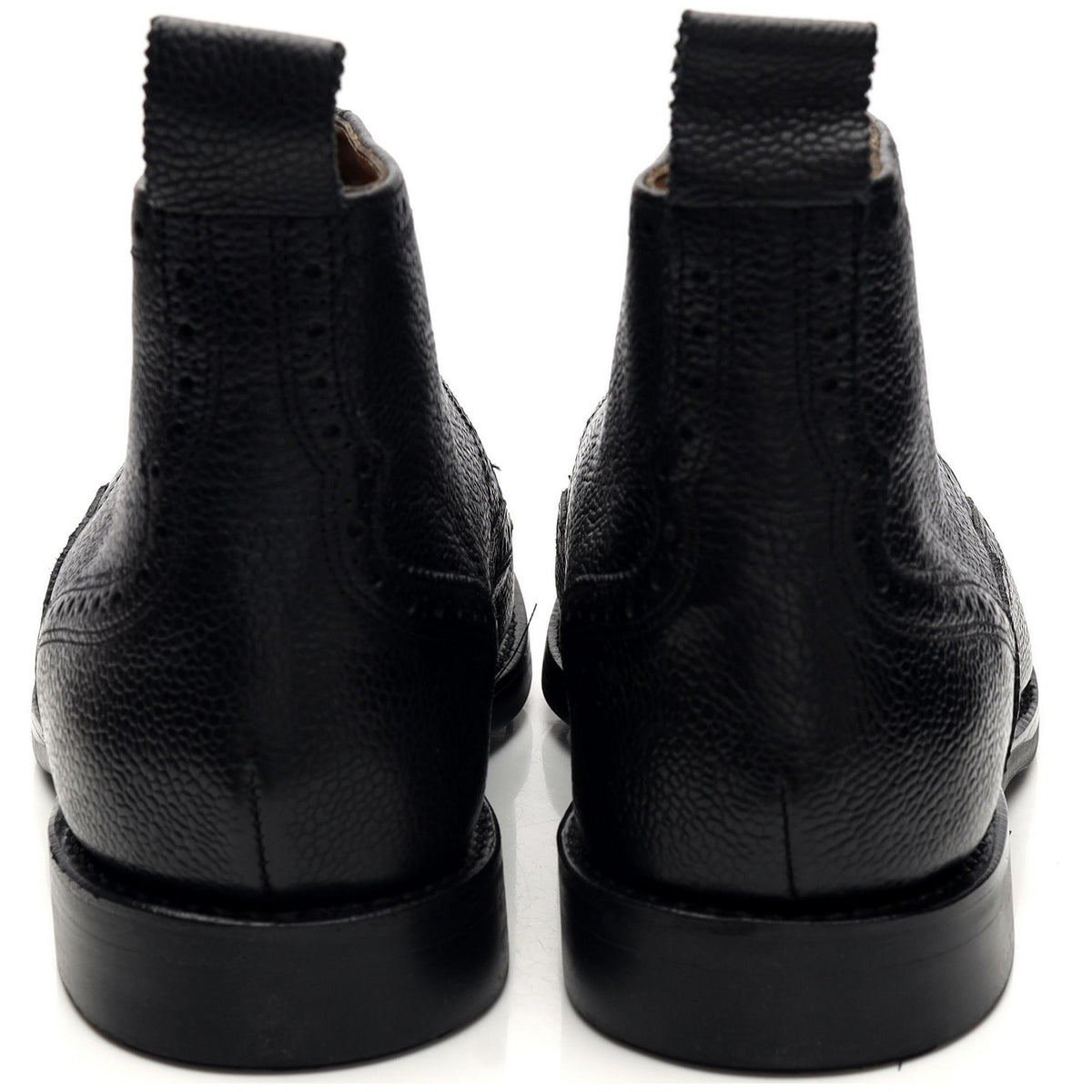 Charles Tyrwhitt Black Grain Leather Brogue Derby Boots UK 10