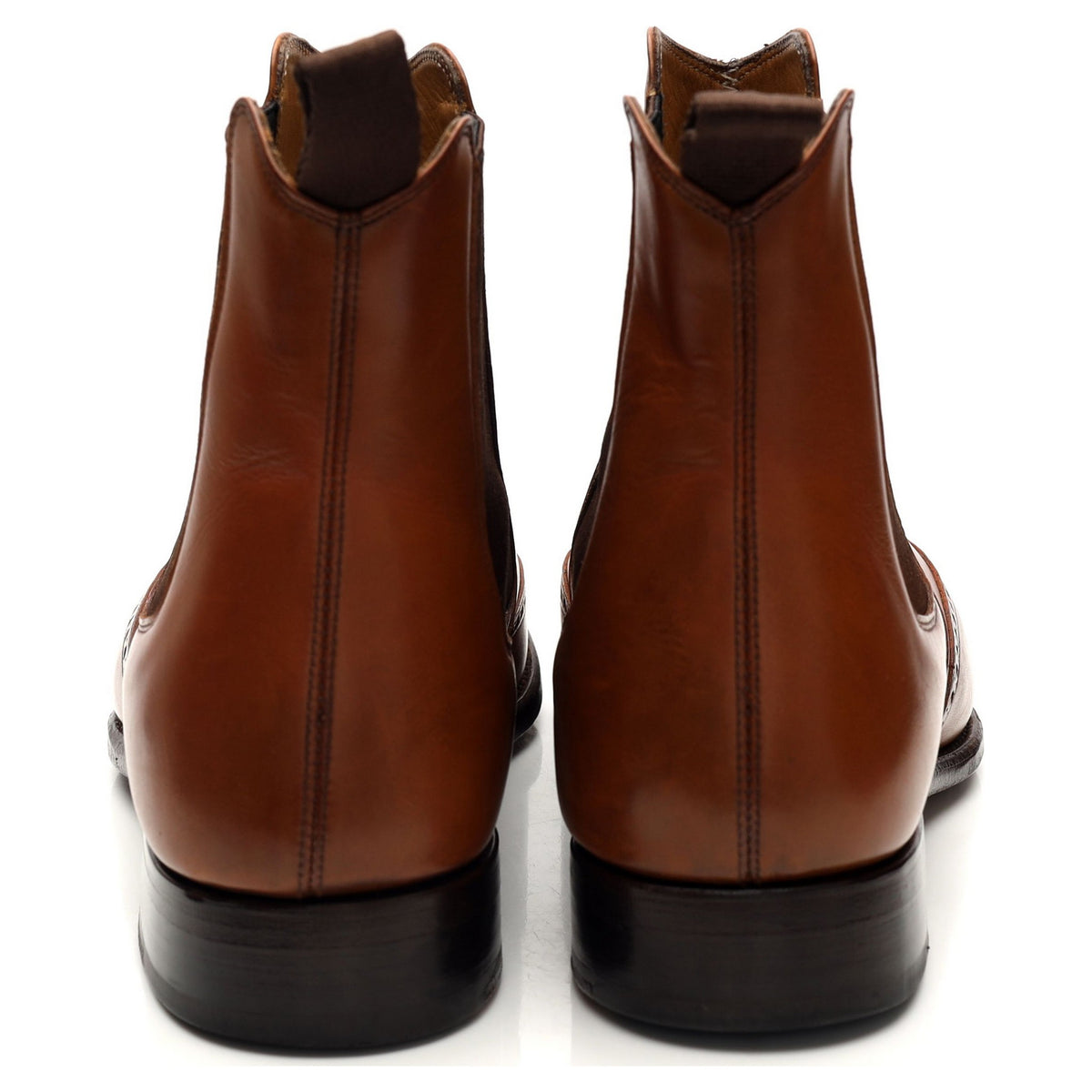 &#39;778&#39; Tan Brown Leather Chelsea Boots UK 10